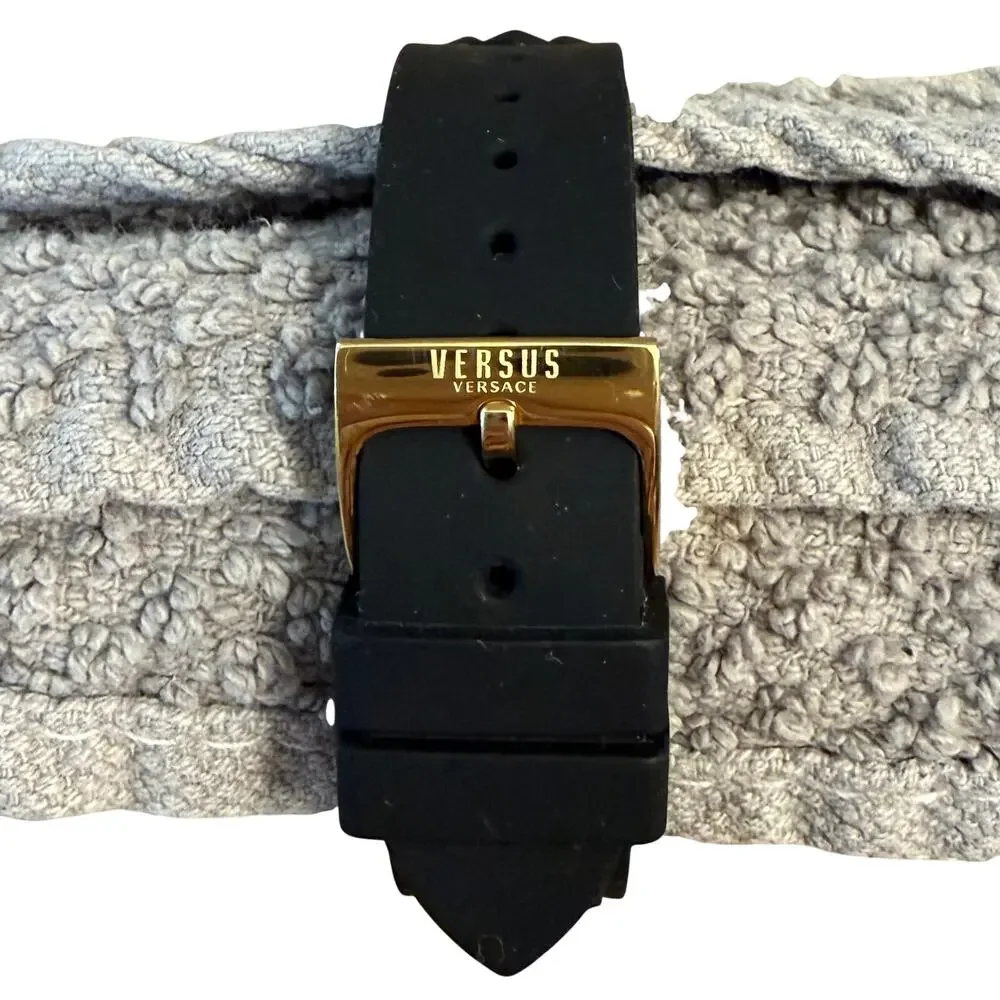 Versace Versus Fire Island Watch Silicone Stainless Steel Analog Women's Black